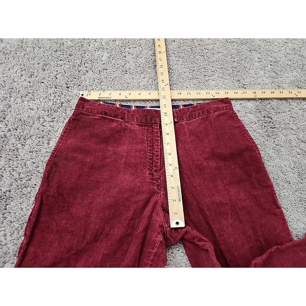 Tommy Hilfiger Pants Womens 10 Burgundy Mid Rise Corduroy Straight Leg Classic - Picture 3 of 8
